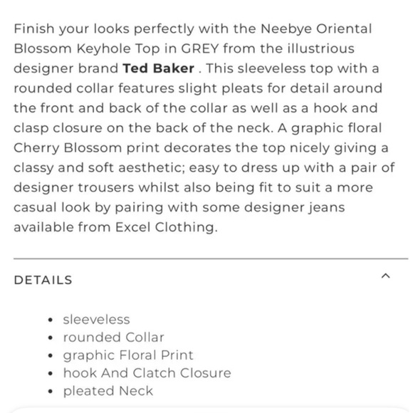 TED BAKER  Neebye Oriental cherry blossom top - Picture 16 of 16